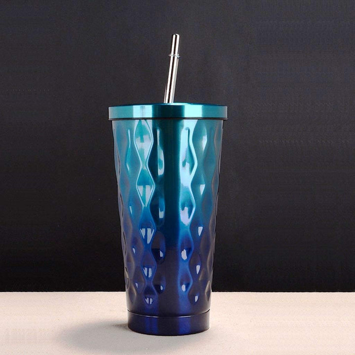 Stainless Steel Double Walled Tumbler with Straw