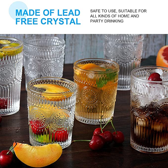 Premium Embossed Designer Glass (Pack of 6)