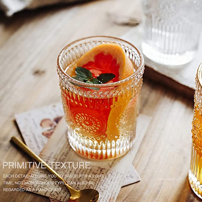 Premium Embossed Designer Glass (Pack of 6)