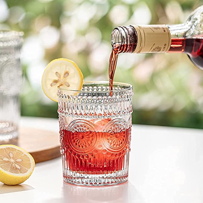 Premium Embossed Designer Glass (Pack of 6)