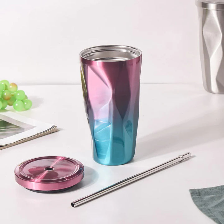 Stainless Steel Double Walled Tumbler with Straw