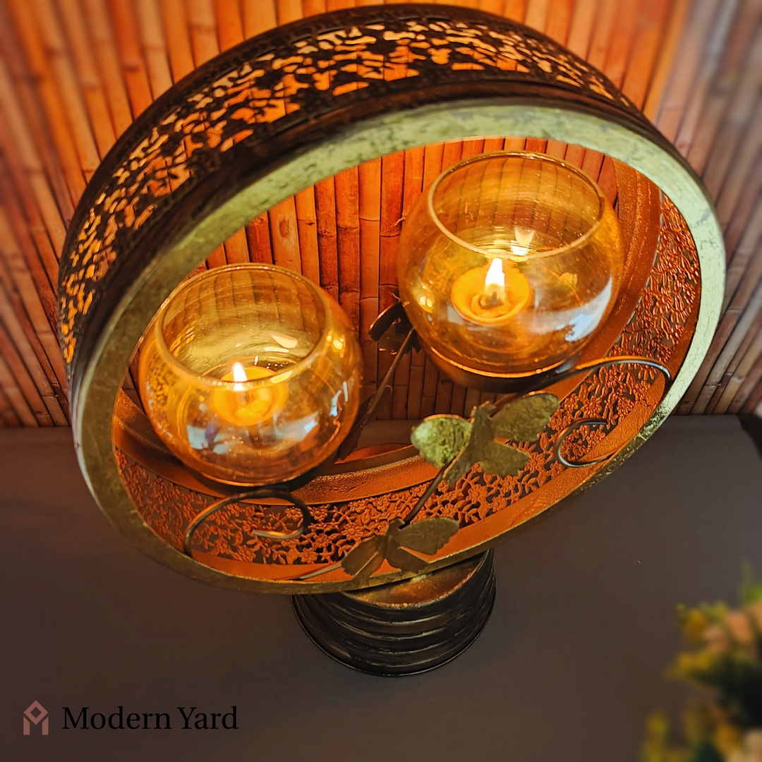 Antique Gold Candle Stand