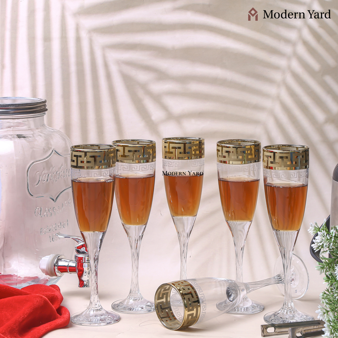 Gold Plated Flute Champagne (Pack of 6)