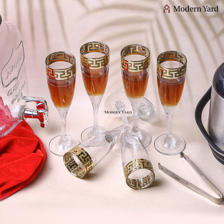 Gold Plated Flute Champagne (Pack of 6)