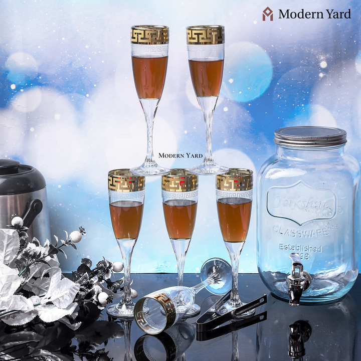 Gold Plated Flute Champagne (Pack of 6)