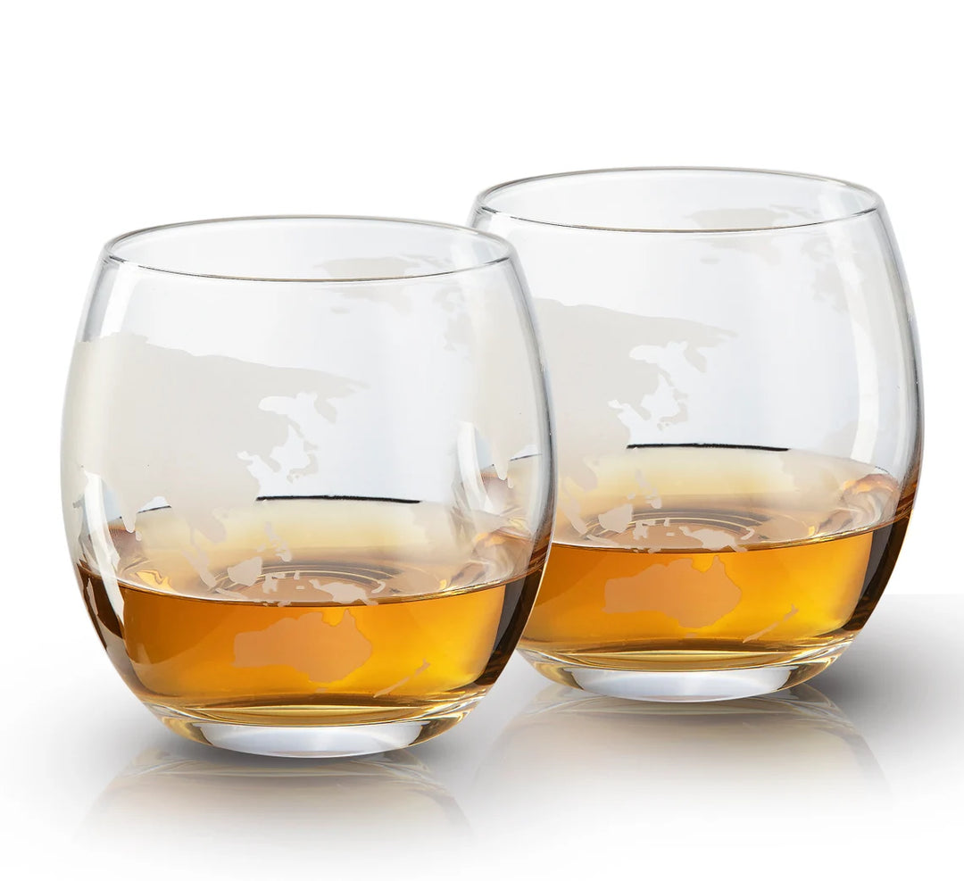 Globe Decanter with 2 Glasses Set