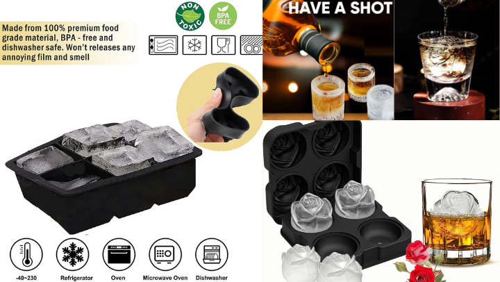 Silicone Ice Cube Trays in Unique Shapes