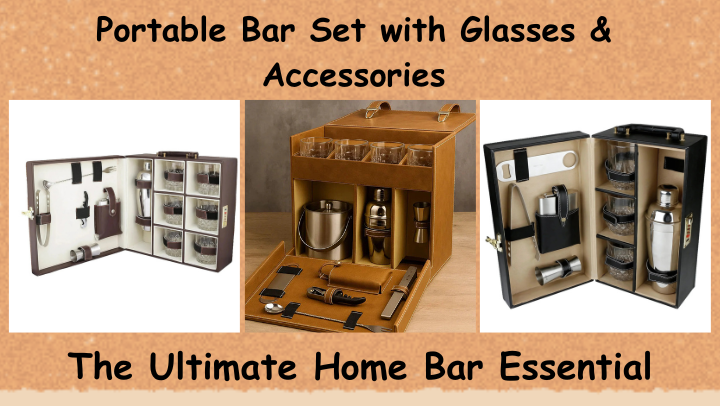 Portable Bar Set with Glasses & Accessories – The Ultimate Home Bar Essential