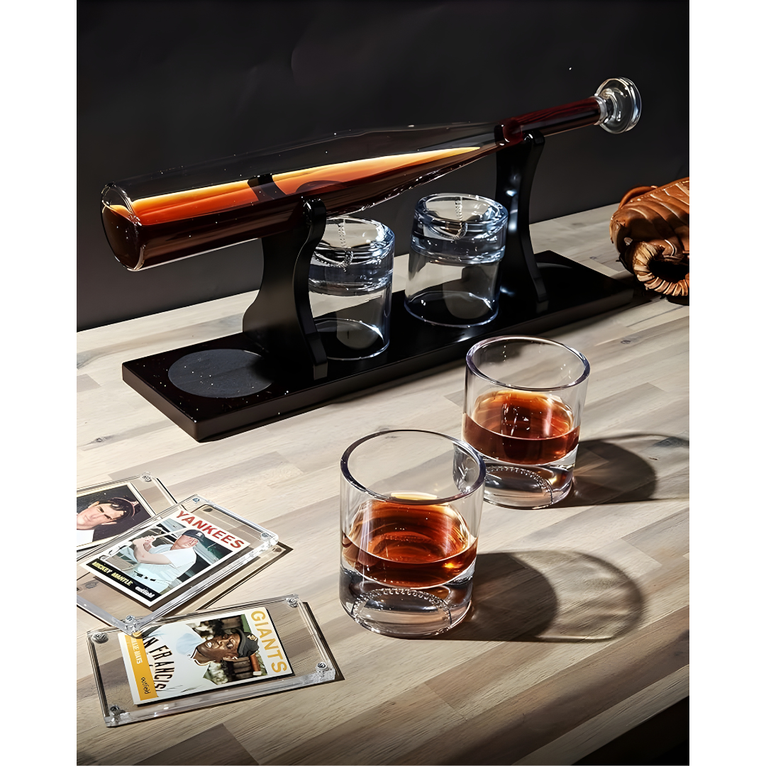 Baseball Whiskey Decanter Set - Pure Crystal (Premium Gift Box)