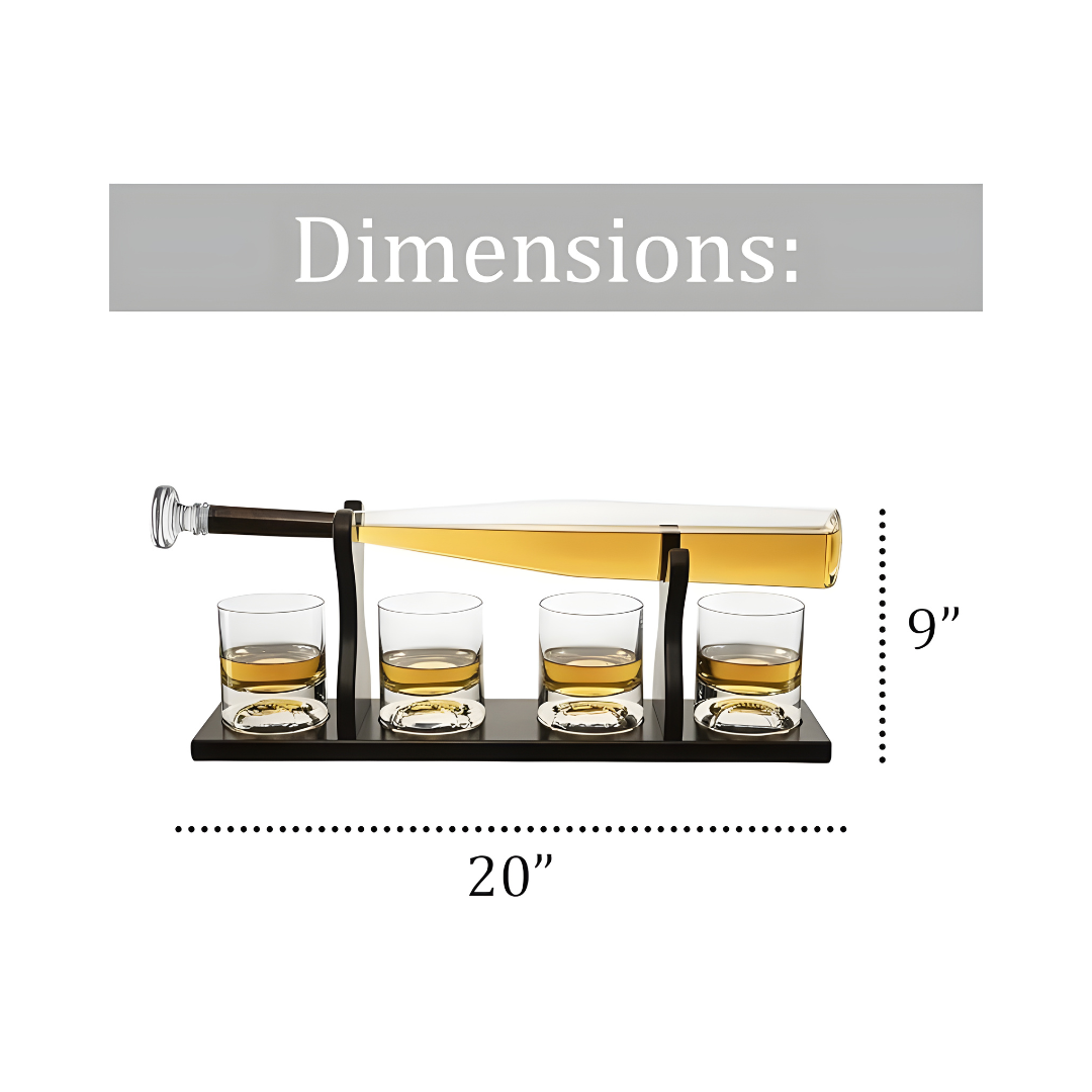 Baseball Whiskey Decanter Set - Pure Crystal (Premium Gift Box)