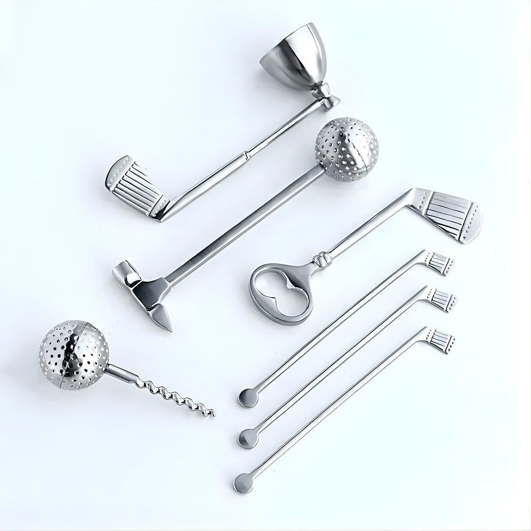 Golf themed bar accessory gift set ideal for corporate gifting and golf tournament prizes