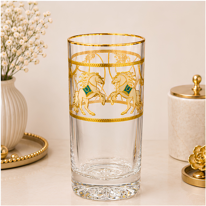 Pegasus 24k Gold-Rimmed Designer Glasses | Set of 6 | Suitcase Gift Box