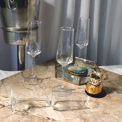 6 Champagne Glass, 1 Wine Chiller with Stand & 1 Wine Opener