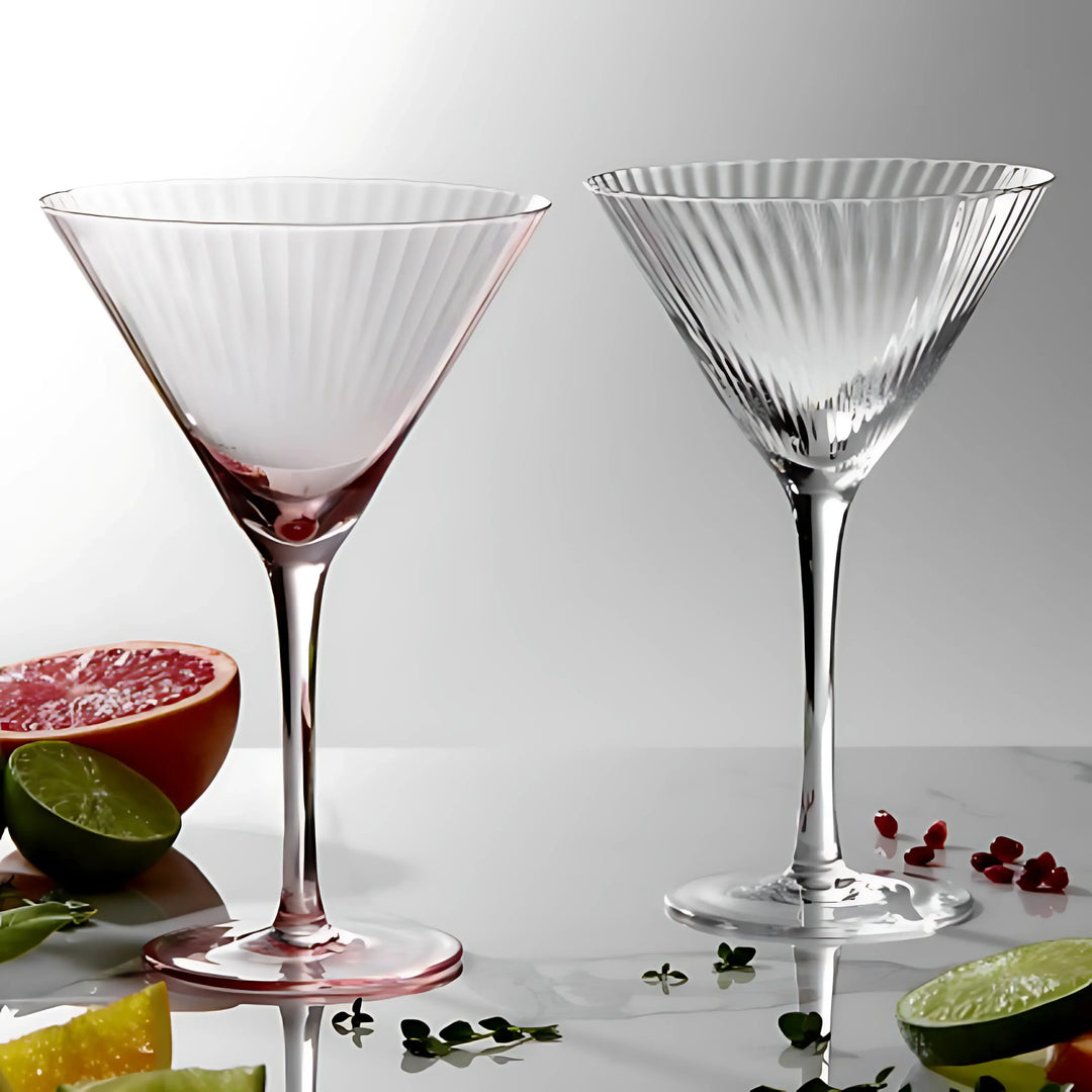 Ribbed Martini Glass (Pack Of 2)