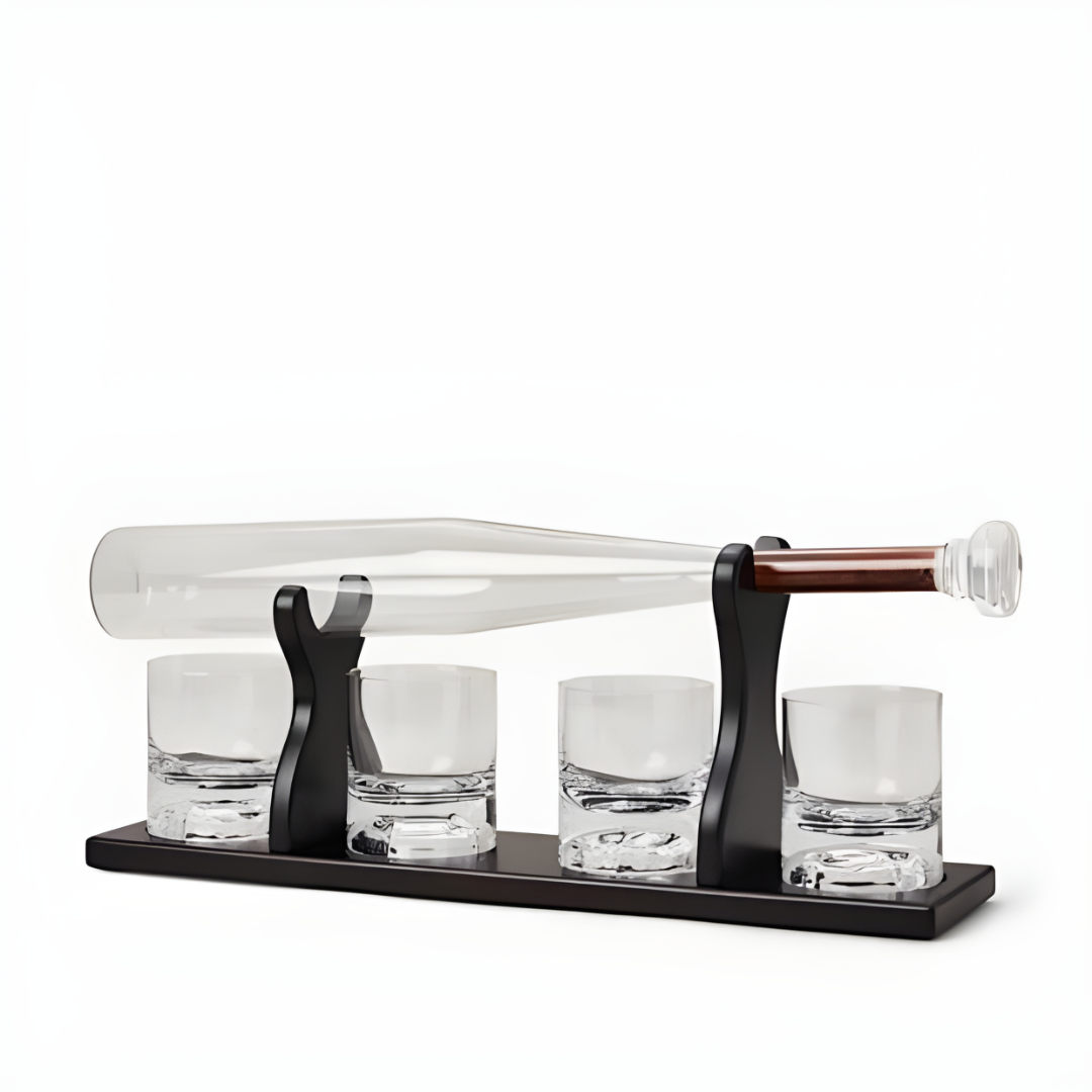 Baseball Whiskey Decanter Set - Pure Crystal (Premium Gift Box)