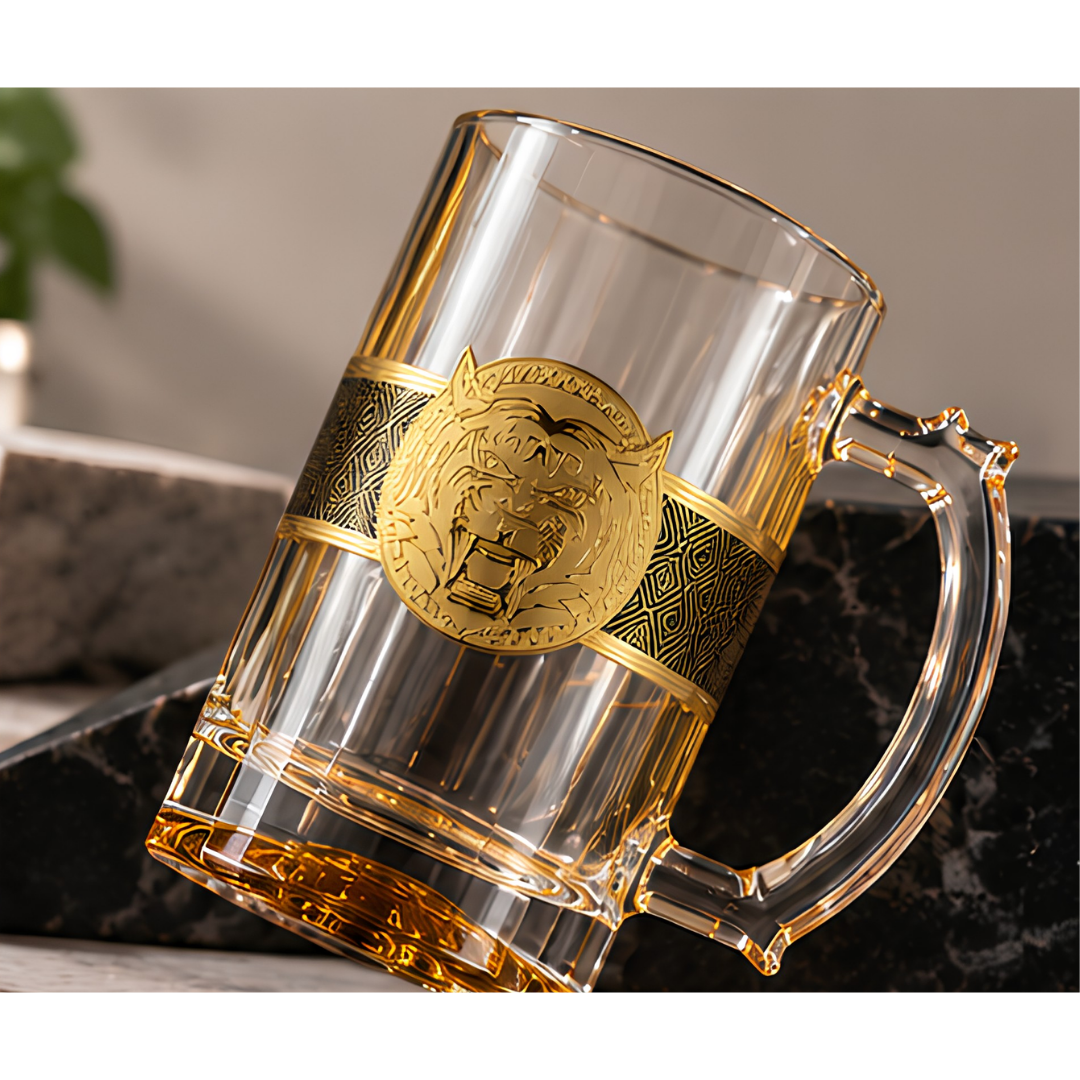 Royal Lion Gold Beer Mug - 400 ML (Made in Turkey)