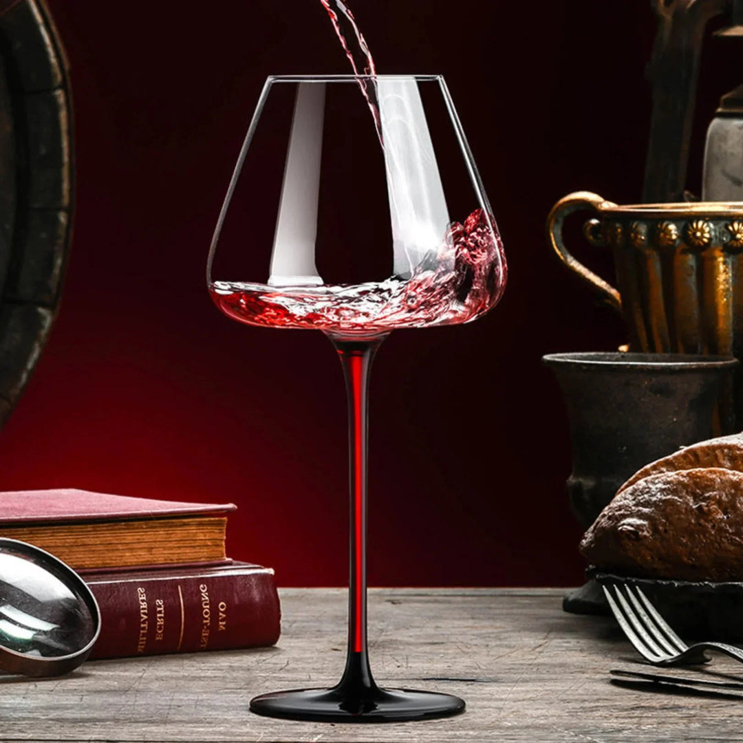 Red Stem Wine Glass (Pack Of 2) (Made In Italy)