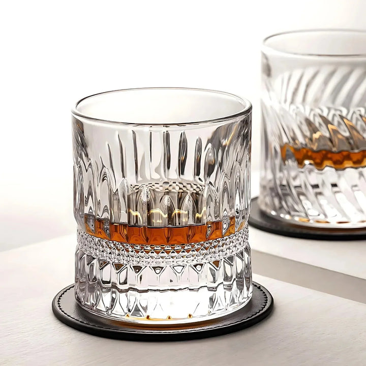 The Embossed Heavy Base Whiskey Glass