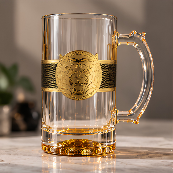 Royal Lion Gold Beer Mug - 400 ML (Made in Turkey)