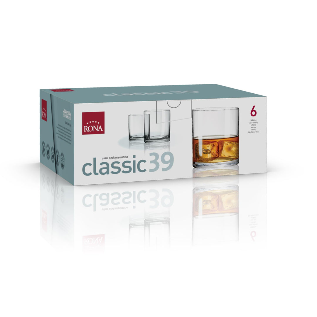Rona Classic Whiskey Glass 390 ML (Pack of 6)