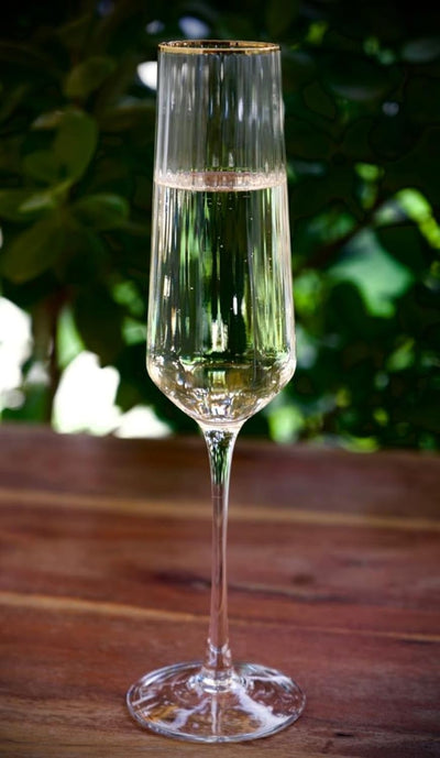 Gold Rim Flute Champagne Glass 230ML