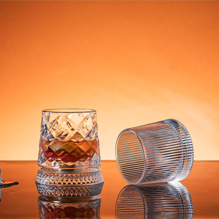 Spinning Whiskey Glass – Crystal Base 360° Rotating (300ml)