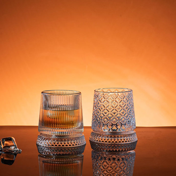 Spinning Whiskey Glass – Crystal Base 360° Rotating (300ml)
