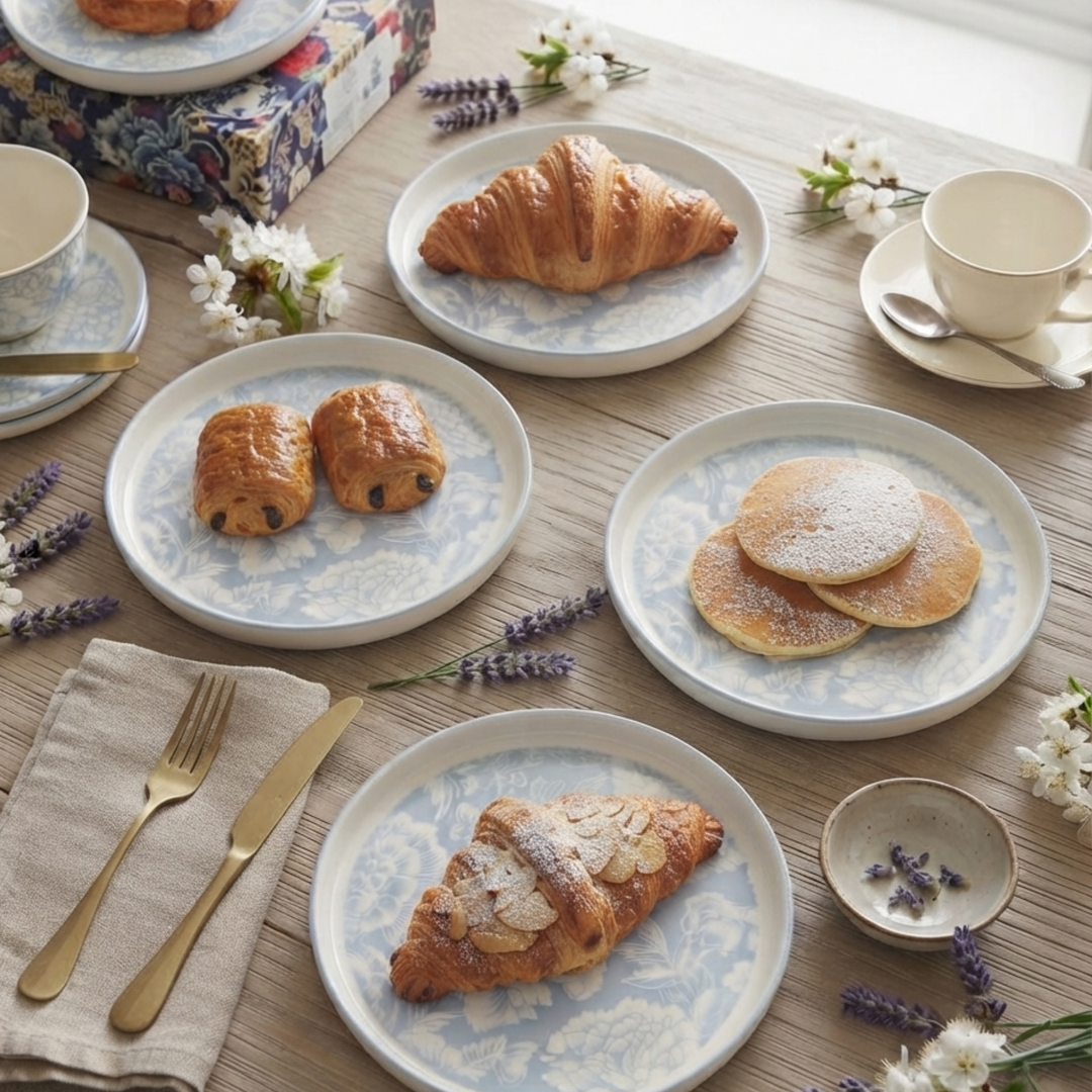 Celestial Designer Quarter Plates (Set of 6) - Imported Bone China