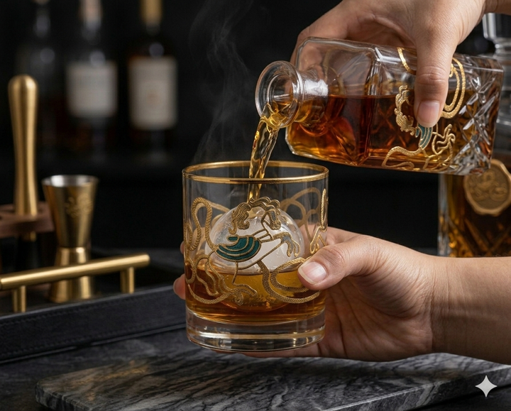 Premium crystal whiskey glasses by Modern Yard in luxury table setting