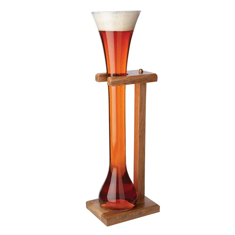 Ale Long Beer Glass with Wooden Stand (940 ML)