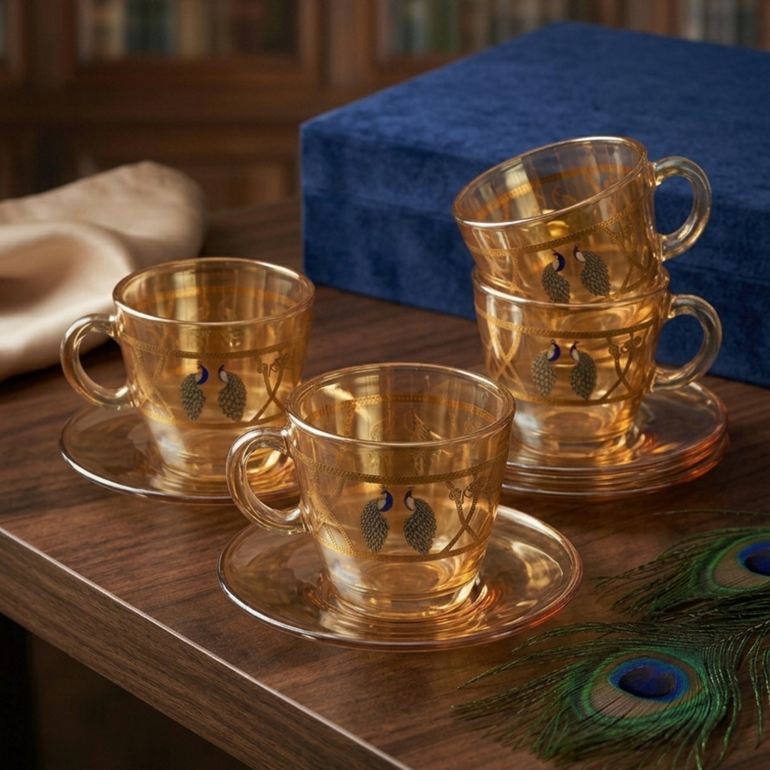 Premium crystal coffee cup set for elegant tea serving