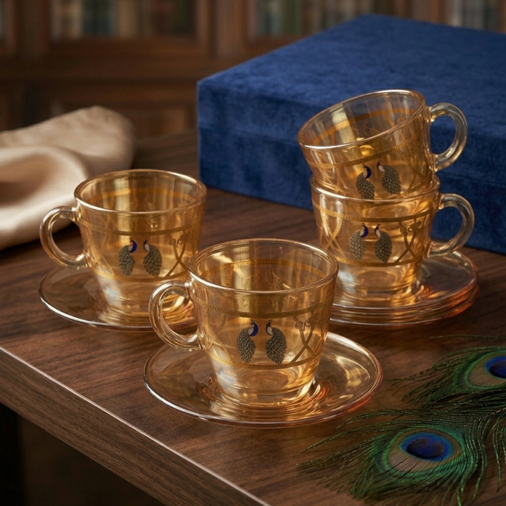 Premium crystal coffee cup set for elegant tea serving