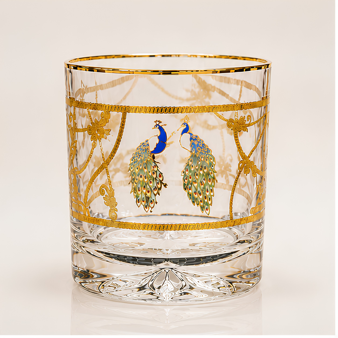 Premium crystal whiskey tumbler for bourbon, scotch and cocktails