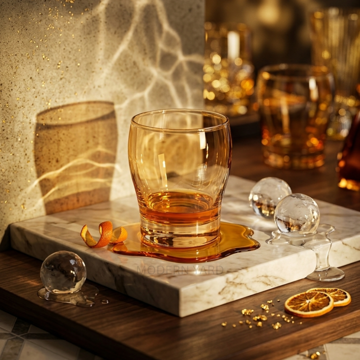 Premium amber whiskey tumbler perfect for luxury home bar collections