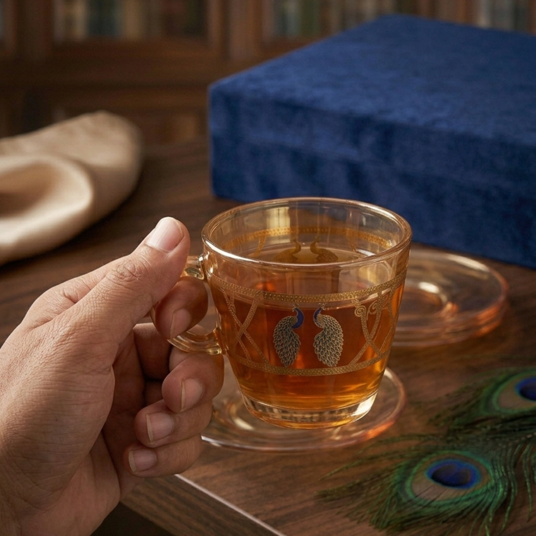 Modern Yard luxury crystal tea cup set for gifting