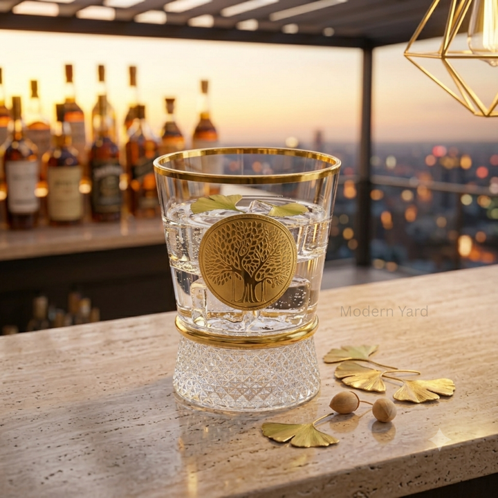 Luxury gift-worthy crystal whiskey glass set of 6 made in Turkey