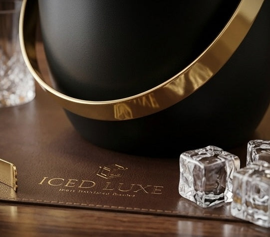 Premium SS Black and Golden PVD Ice Bucket with Tong
