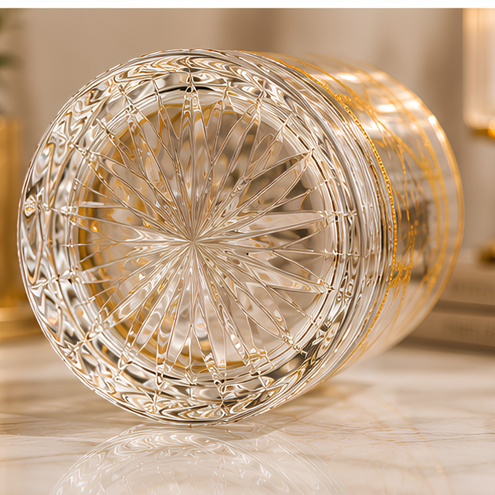 Premium crystal whiskey tumbler for bourbon, scotch, rum and cocktails