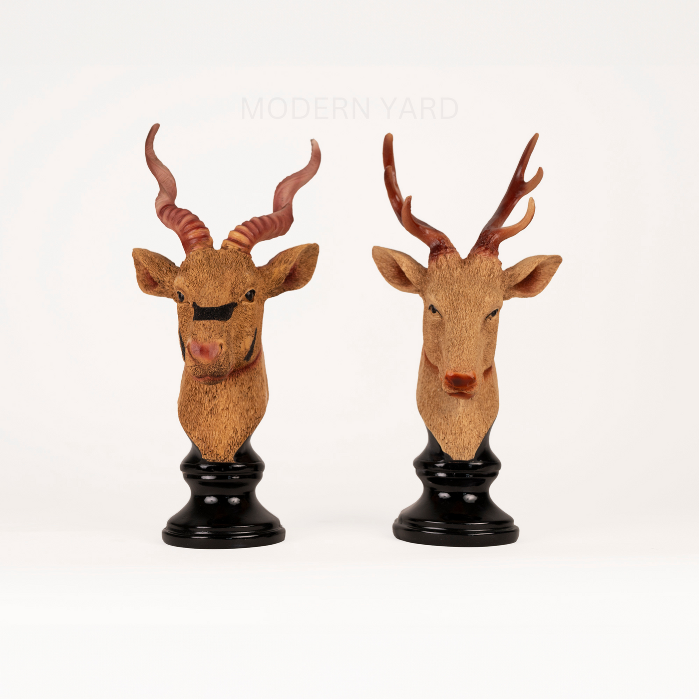 Deer with Horns Sculpture (Set of 2)