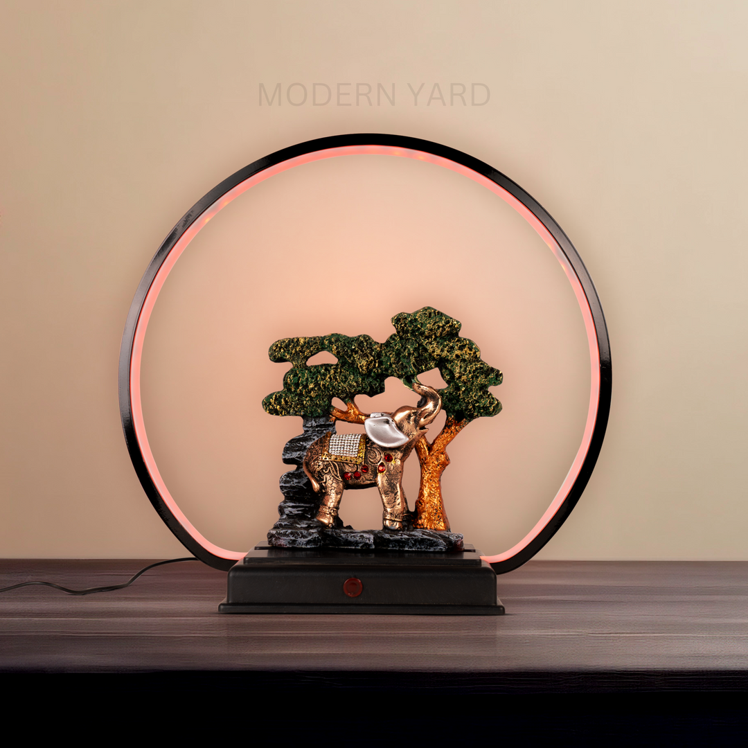 Designer Elephant with Multicolor Ring Light