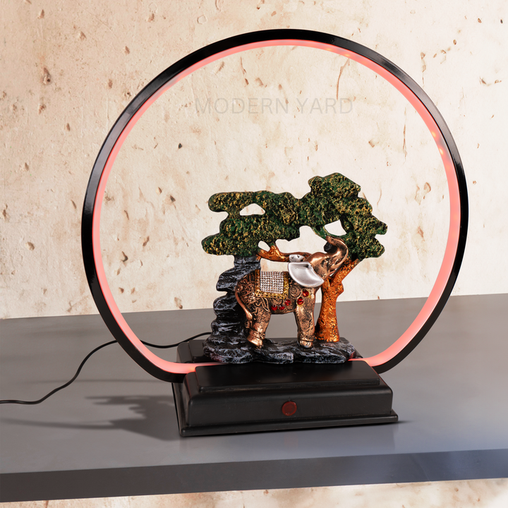 Designer Elephant with Multicolor Ring Light