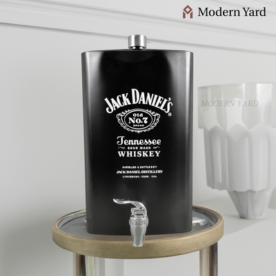 Black JD Stainless Steel Flask 1.7L