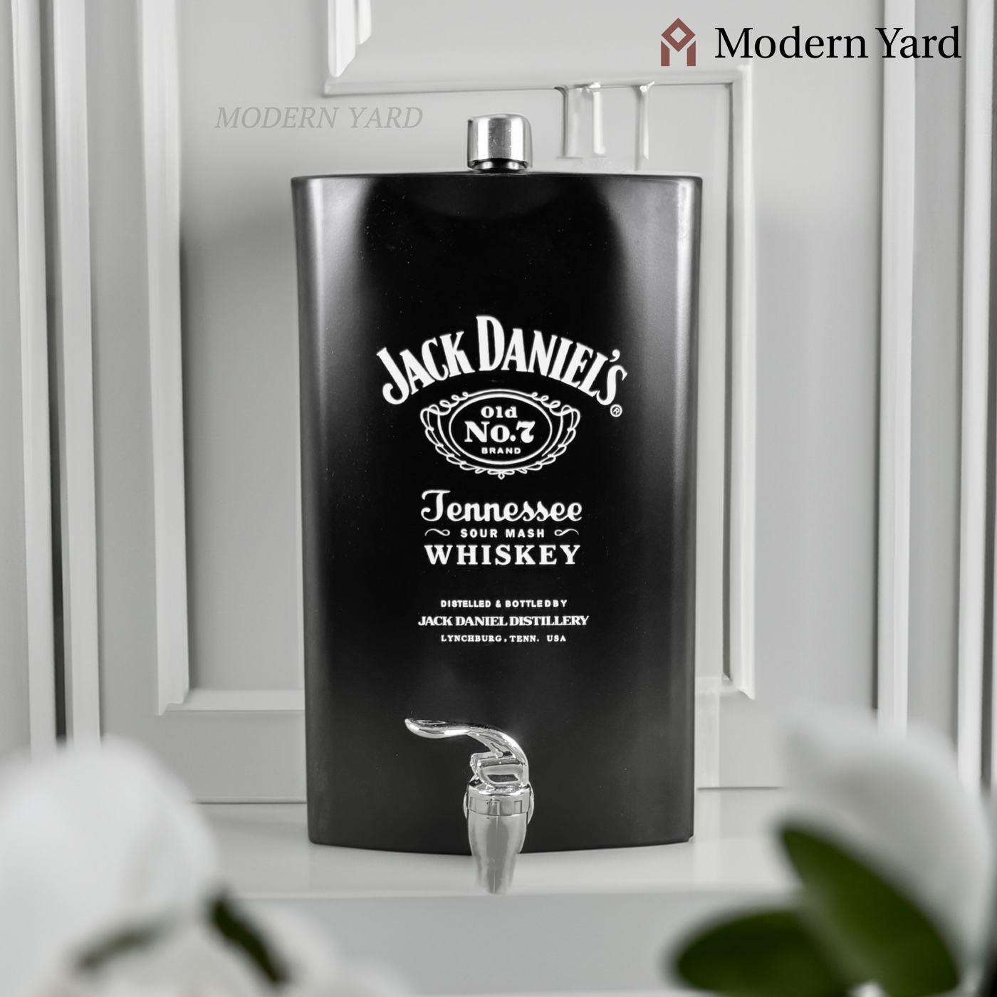 Black JD Stainless Steel Flask 1.7L