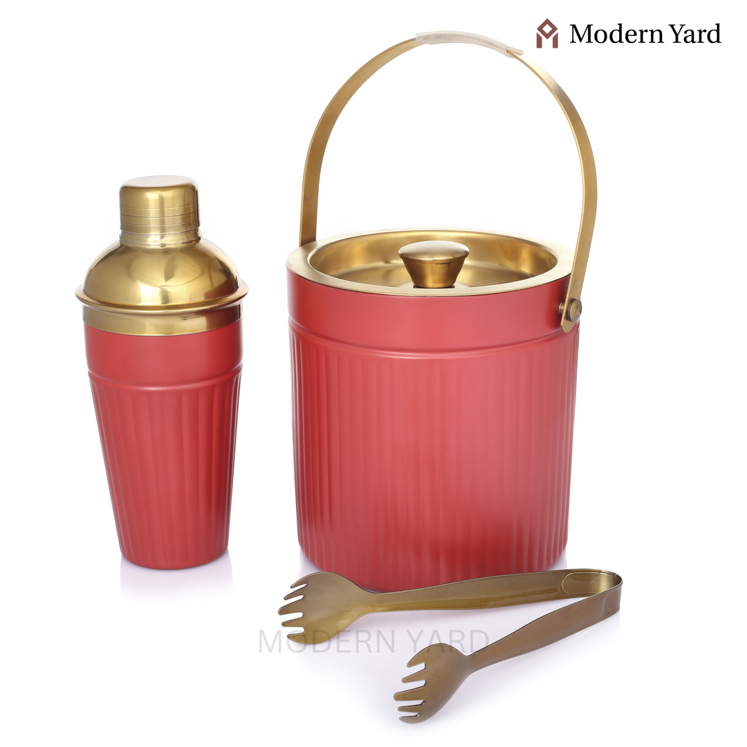 Stainless Steel Bar Set of 4 (Red)