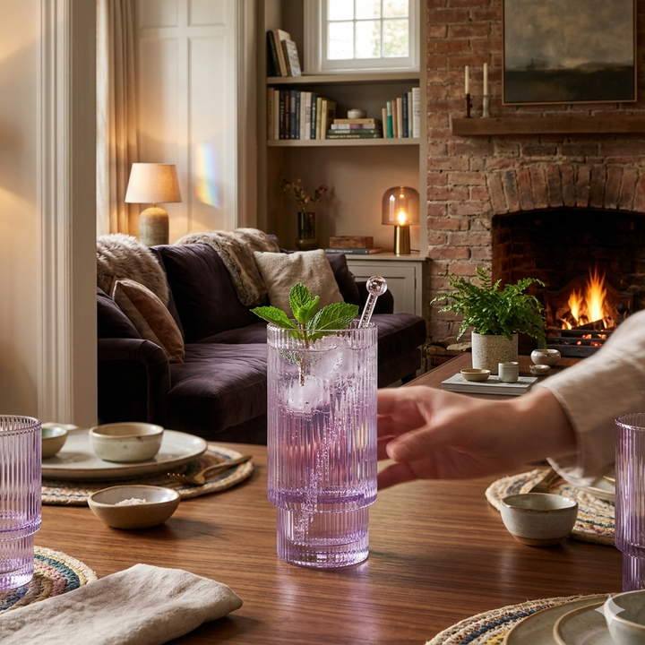Premium textured aqua glassware set for modern dining tables and entertaining guests
