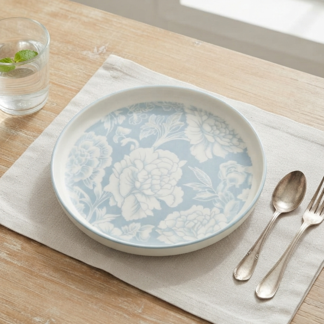 Celestial Designer Quarter Plates (Set of 6) - Imported Bone China
