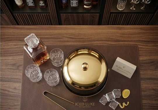 Premium SS Black and Golden PVD Ice Bucket with Tong