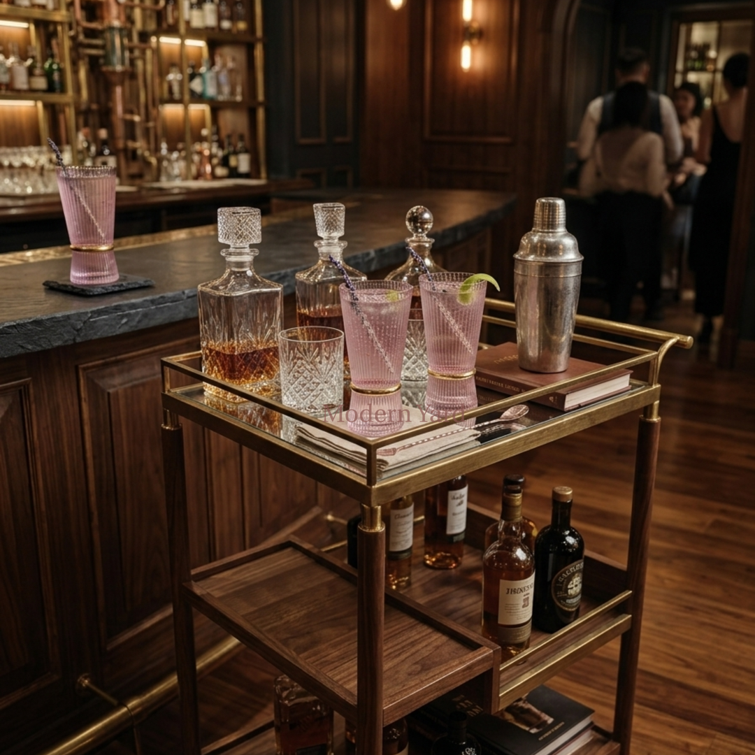 Korean luxe glassware by Modern Yard with elegant gold ring