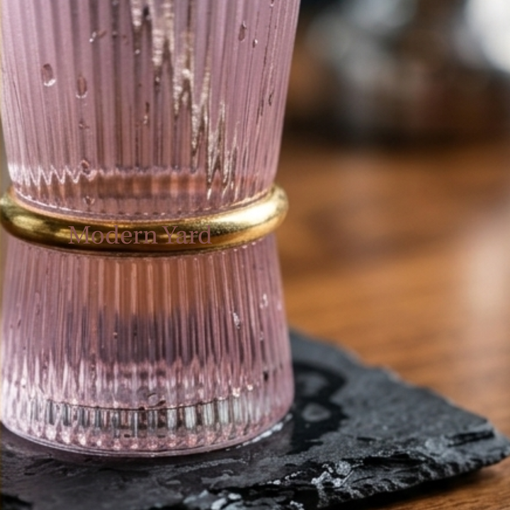 Ribbed texture detail of Modern Yard blush pink tumbler