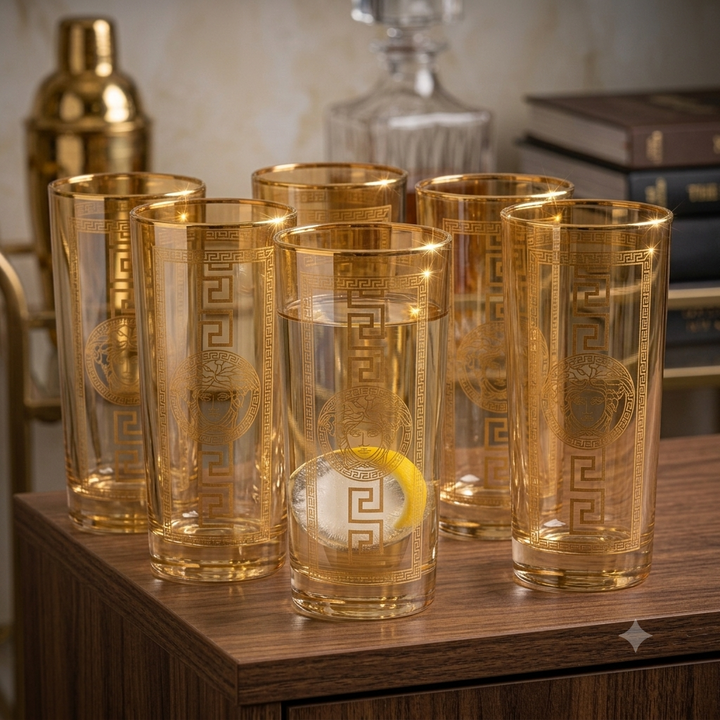 Royal Versace Gold Plated High Ball Glass (Set of 6)